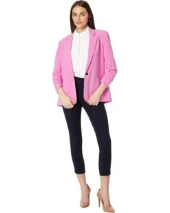 CeCe One Button Blazer With 3/4 Ruched Sleeves | Coats & Outerwear -Sleekly Style 61CweyXxRXL. AC SR736920