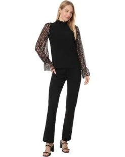 CeCe Mixed Media Mock Neck Knit Top | Shirts & Tops -Sleekly Style 61IjJVZ0faL. AC SR736920