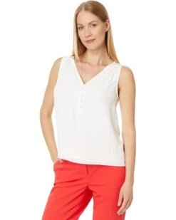 CeCe Half Button-Down Sleeveless Tank Top | Shirts & Tops