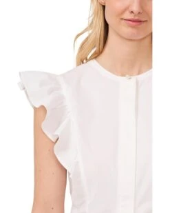 CeCe Flutter Ruffle Sleeveless Cotton Poplin Blouse | Shirts & Tops -Sleekly Style 61MlbUd5OkL. AC SR736920
