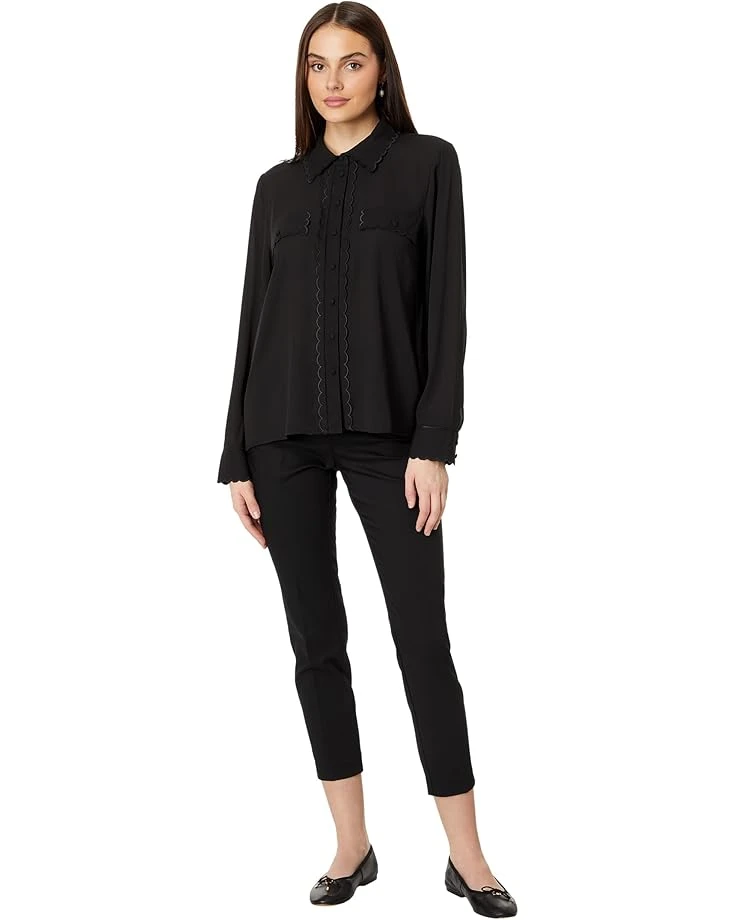 CeCe Long Sleeve Scalloped Button-Down Blouse | Shirts & Tops 6 CeCe Long Sleeve Scalloped Button-Down Blouse | Shirts & Tops - Image 4