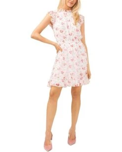 CeCe Flutter Sleeve Smocked Waist Dress | Dresses