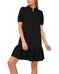 CeCe Open Collar Hidden Placket Dress W Flounce | Dresses -Sleekly Style 61XaBgvtP6L. AC SR736920