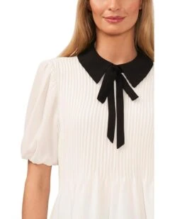 CeCe Collared Puff Sleeve Pin Tuck Blouse with Neck Tie | Shirts & Tops 7 CeCe Collared Puff Sleeve Pin Tuck Blouse with Neck Tie | Shirts & Tops -Sleekly Style 71 Zxebc hL. AC SR736920