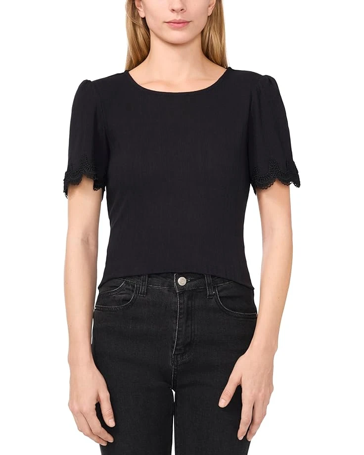 CeCe Short Sleeve Tee With Lace Sleeve Opening | Shirts & Tops 3 CeCe Short Sleeve Tee With Lace Sleeve Opening | Shirts & Tops