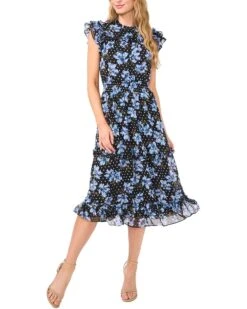 CeCe Flutter Sleeve Smocked Waist Midi Dress | Dresses -Sleekly Style 717i0XZNv0L. AC SR736920