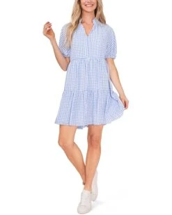 CeCe V-Neck Gingham Babydoll Dress | Dresses