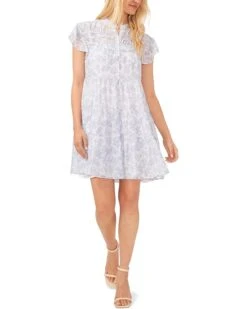 CeCe Flutter Sleeve Yoke Detail Dress | Dresses