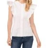CeCe Flutter Ruffle Sleeveless Cotton Poplin Blouse | Shirts & Tops -Sleekly Style 71Gxn2PlmNL. AC SR736920