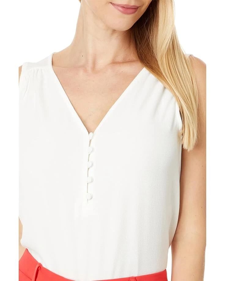 CeCe Half Button-Down Sleeveless Tank Top | Shirts & Tops 5 CeCe Half Button-Down Sleeveless Tank Top | Shirts & Tops - Image 3