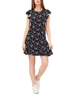 CeCe Crew Neck Double Ruffle Sleeve Dress | Dresses