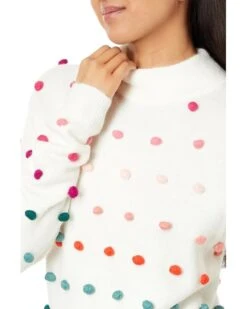 CeCe Mock Neck Rainbow Pompom Sweater | Sweaters -Sleekly Style 71NsUIF9ERL. AC SR736920