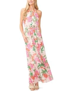 CeCe Halter Maxi Dress with Flounce | Dresses