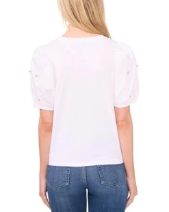 CeCe Rhinestone Embellished Puff Sleeve Knit Top | Shirts & Tops -Sleekly Style 71aAMhwf4lL. AC SR736920