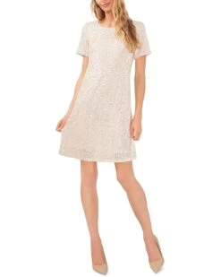 CeCe Short Sleeve Sequin Shirtdress | Dresses