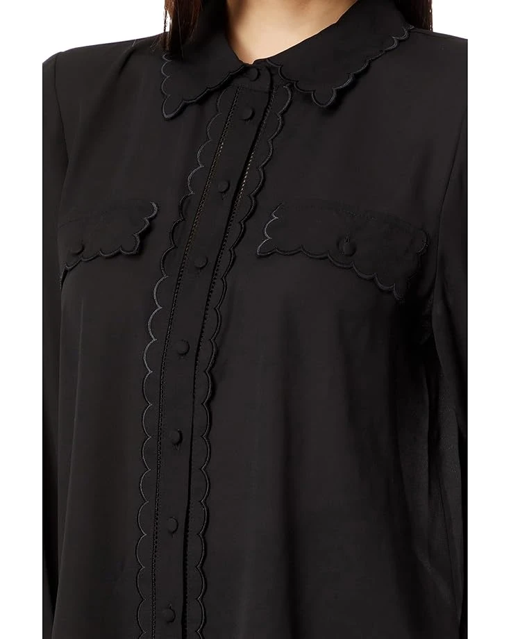 CeCe Long Sleeve Scalloped Button-Down Blouse | Shirts & Tops 5 CeCe Long Sleeve Scalloped Button-Down Blouse | Shirts & Tops - Image 3