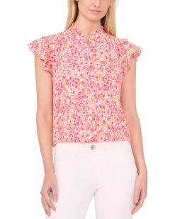 CeCe Button Up Pintuck Blouse | Shirts & Tops