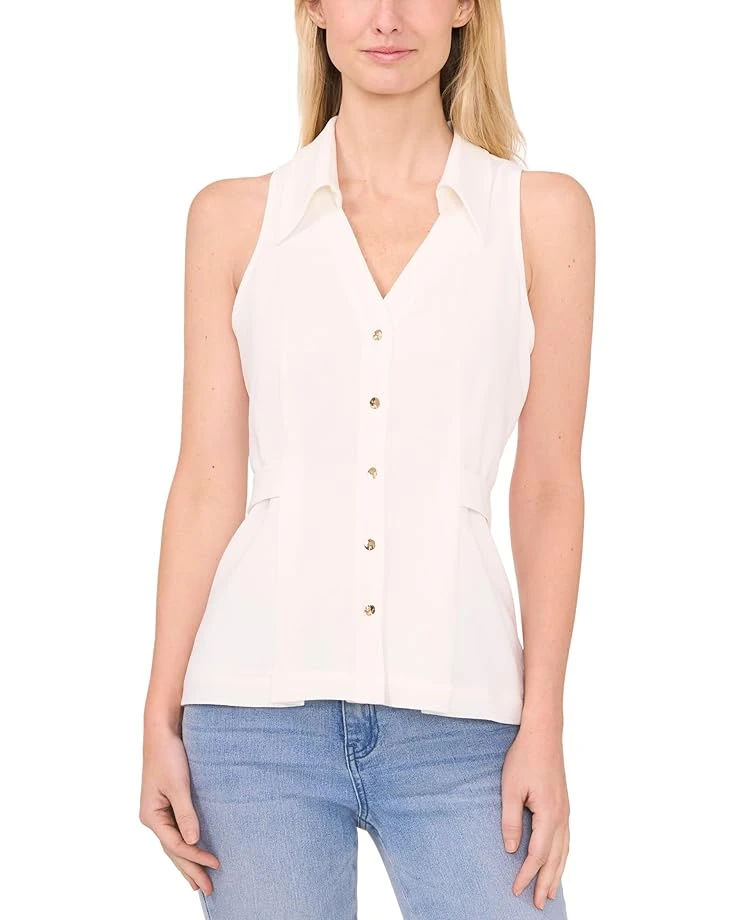 CeCe Sleeveless Collared Vest Blouse | Shirts & Tops 3 CeCe Sleeveless Collared Vest Blouse | Shirts & Tops