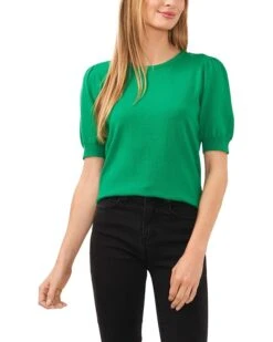 CeCe Short Sleeve Pearl Back Sweater | Sweaters