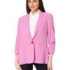 CeCe One Button Blazer With 3/4 Ruched Sleeves | Coats & Outerwear -Sleekly Style 71qUdpVif0L. AC SR736920