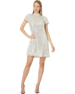 CeCe S/S Mock Nk Sequin A-Line Dress W/ Back Bow 246 | Dresses -Sleekly Style 71tkmvt5fJL. AC SR736920