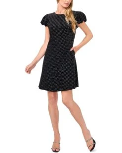 CeCe Velvet Bubble Sleeve Dress | Dresses -Sleekly Style 71xiHj T rL. AC SR736920