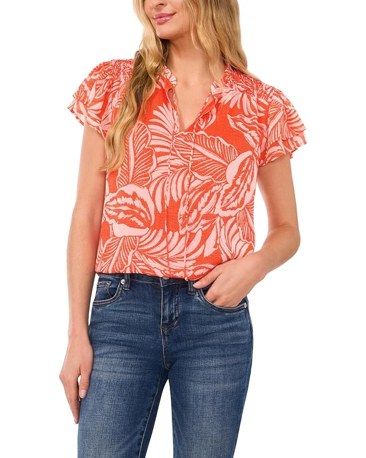 CeCe Tie Front Printed Blouse | Shirts & Tops 3 CeCe Tie Front Printed Blouse | Shirts & Tops