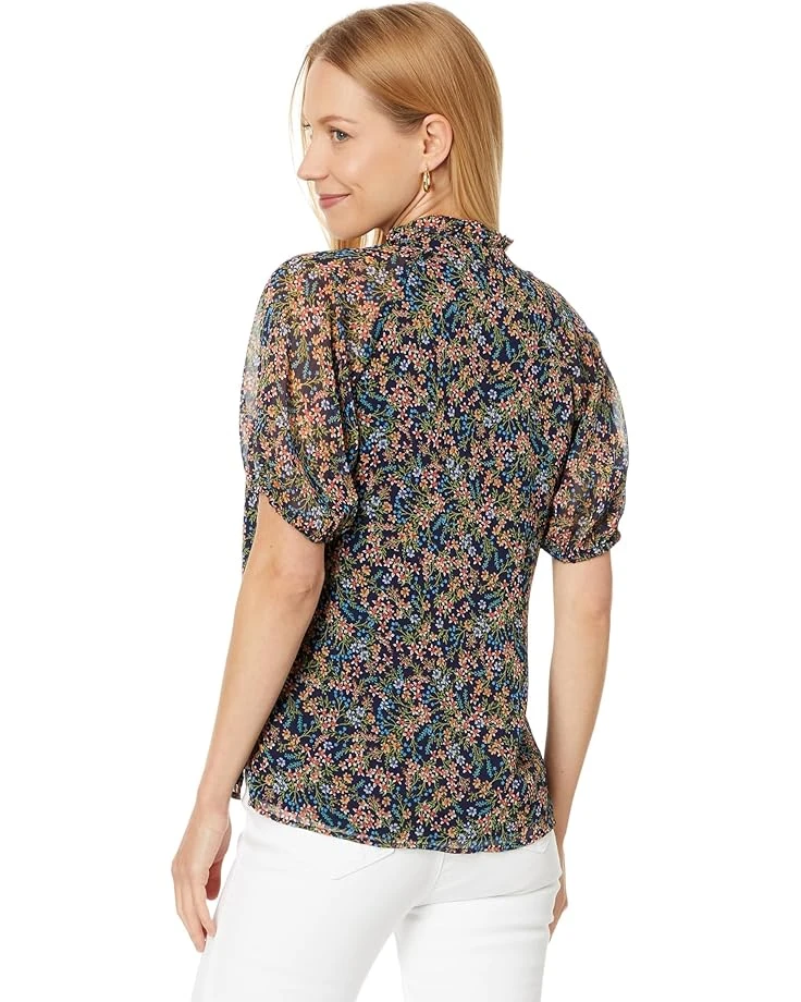 CeCe Printed Ruffle Neck Raglan Seam Split Neck Blouse | Shirts & Tops 4 CeCe Printed Ruffle Neck Raglan Seam Split Neck Blouse | Shirts & Tops - Image 2