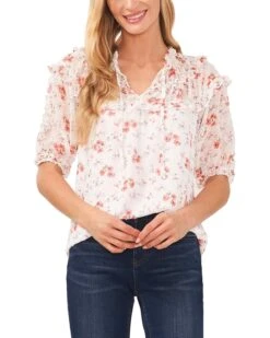 CeCe Shirred Yoke Top | Shirts & Tops