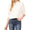 CeCe Elbow Sleeve Open Collar Blouse | Shirts & Tops -Sleekly Style 81LUMR9kDRL. AC SR736920