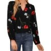 CeCe Floral Long Sleeve Smocked Shoulder V-Neck Top | Shirts & Tops