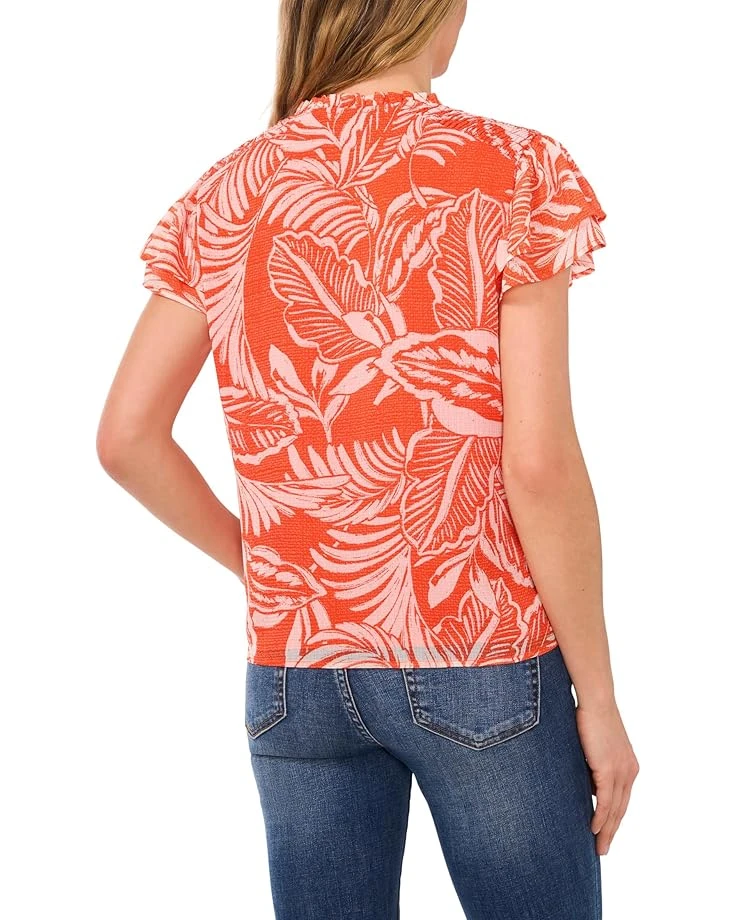 CeCe Tie Front Printed Blouse | Shirts & Tops 4 CeCe Tie Front Printed Blouse | Shirts & Tops - Image 2
