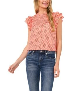 CeCe Ruffle Smocked Yoke Babydoll Blouse | Shirts & Tops