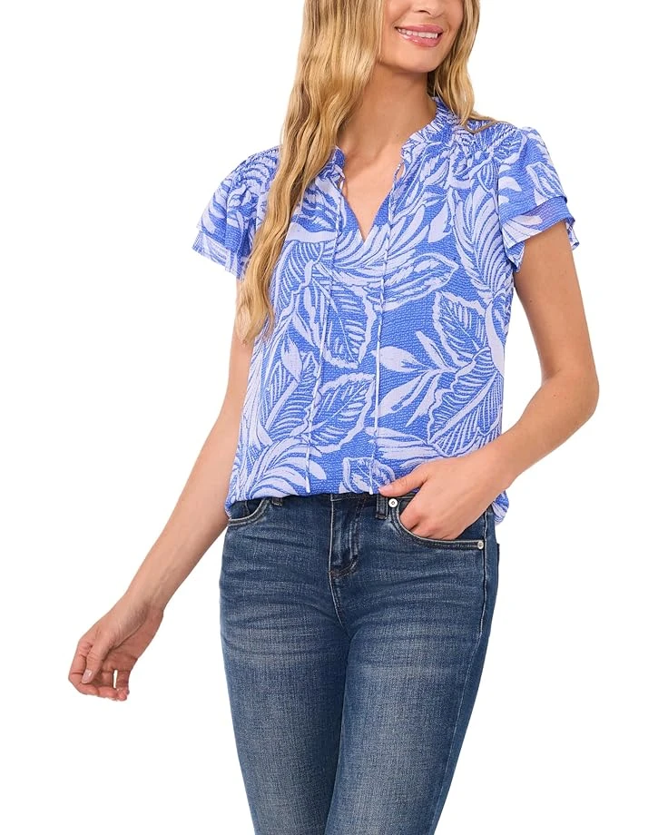 CeCe Tie Front Printed Blouse | Shirts & Tops 6 CeCe Tie Front Printed Blouse | Shirts & Tops - Image 4