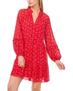 CeCe Bow Print Long Sleeve Babydoll Dress | Dresses -Sleekly Style 81Z7OzUWwSL. AC SR736920