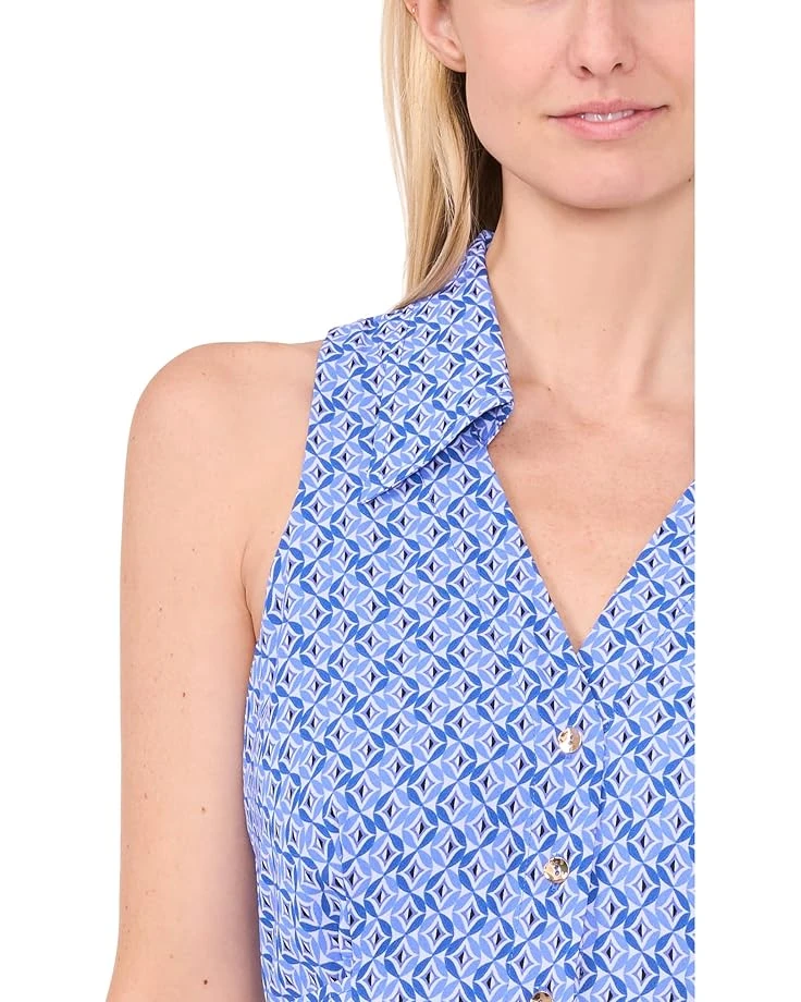 CeCe Printed Sleeveless Collared Belted Midi Dress | Dresses 5 CeCe Printed Sleeveless Collared Belted Midi Dress | Dresses - Image 3