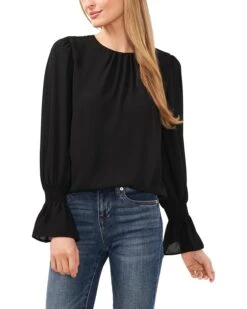 CeCe Long Sleeve Smocked Cuff Ruffle Blouse | Shirts & Tops