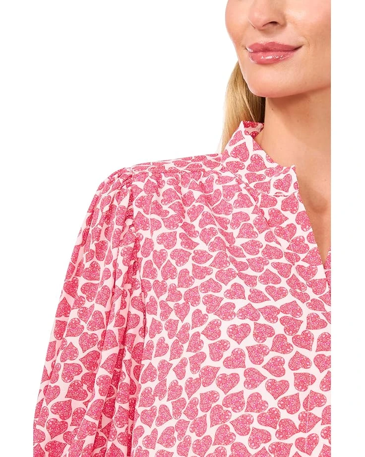 CeCe Heart Ruched Sleeve Hidden Placket Blouse | Shirts & Tops 5 CeCe Heart Ruched Sleeve Hidden Placket Blouse | Shirts & Tops - Image 3