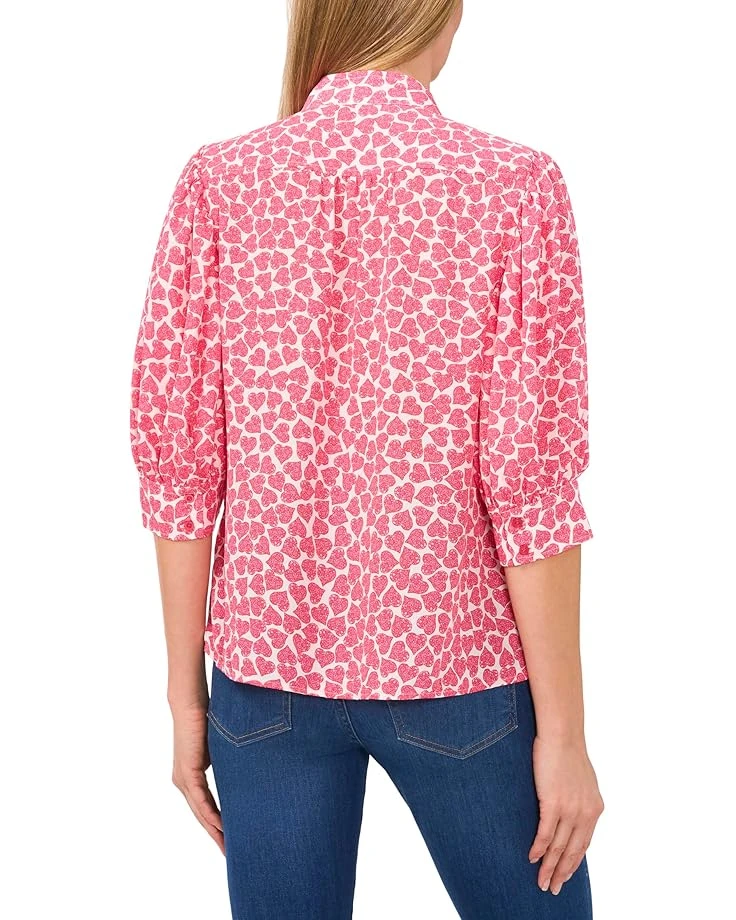 CeCe Heart Ruched Sleeve Hidden Placket Blouse | Shirts & Tops 4 CeCe Heart Ruched Sleeve Hidden Placket Blouse | Shirts & Tops - Image 2