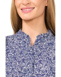 CeCe Open Collar Short Sleeve Top with Hidden Placket | Shirts & Tops -Sleekly Style 914ZEyMQC2L. AC SR736920