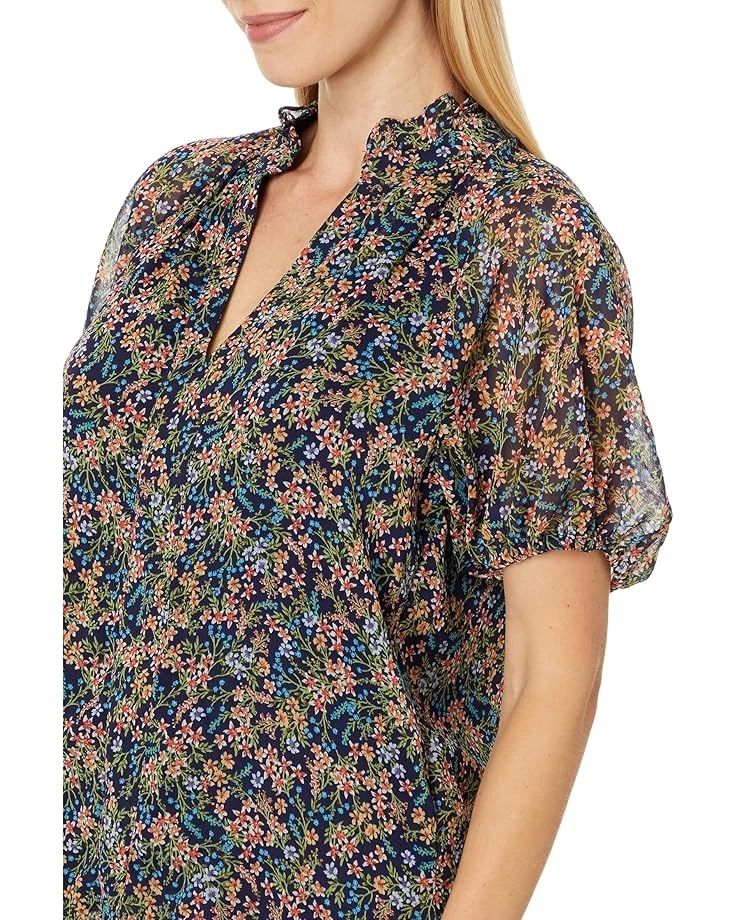 CeCe Printed Ruffle Neck Raglan Seam Split Neck Blouse | Shirts & Tops 5 CeCe Printed Ruffle Neck Raglan Seam Split Neck Blouse | Shirts & Tops - Image 3