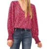 CeCe Heart Long Sleeve V-Neck Blouse | Shirts & Tops -Sleekly Style 91PNWKxSffL. AC SR736920